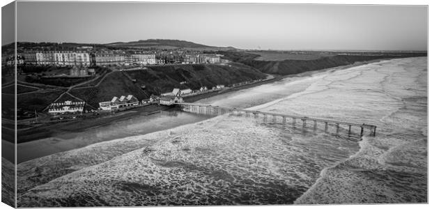 Saltburn Black and White Canvas Print by Apollo Aerial Photography