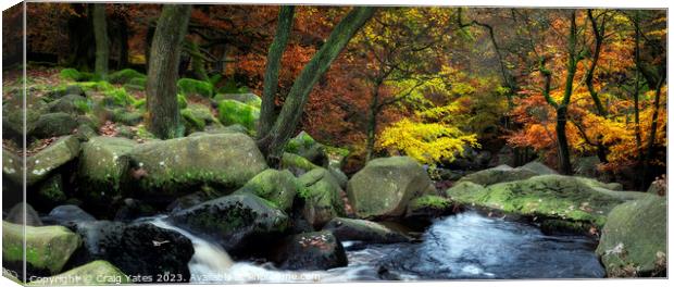 Autumn in Padley Gorge Peak District. Canvas Print by Craig Yates