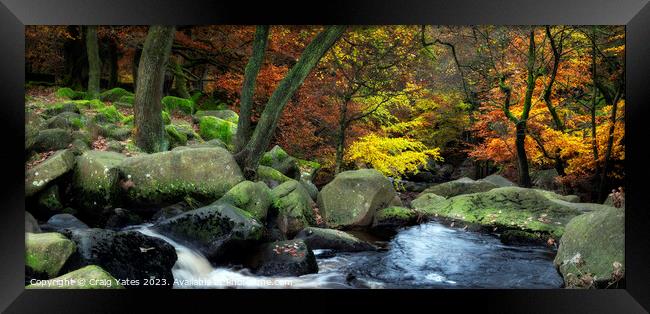 Autumn in Padley Gorge Peak District. Framed Print by Craig Yates