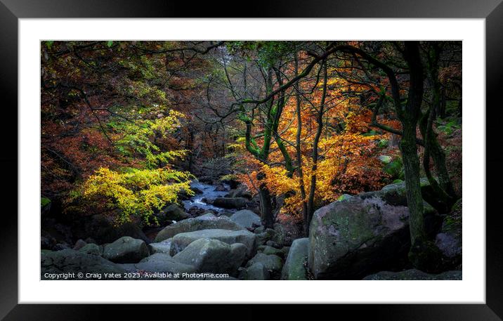 Padley Gorge Autumn Colours. Framed Mounted Print by Craig Yates