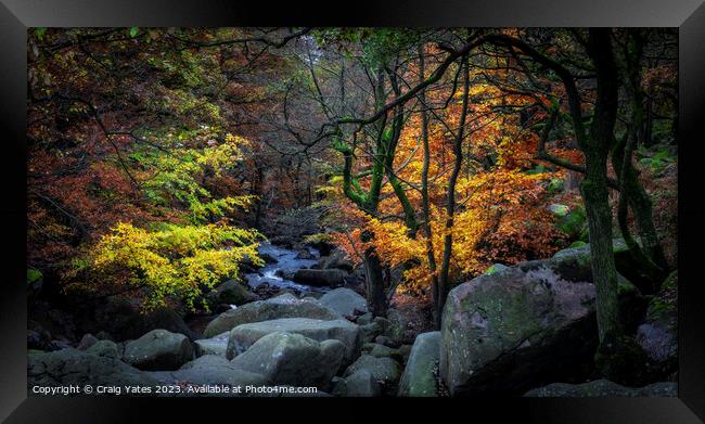 Padley Gorge Autumn Colours. Framed Print by Craig Yates