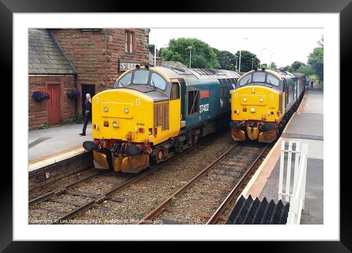 Class 37s at St. Bees, Cumbrian Coast Line Framed Mounted Print by Lee Osborne