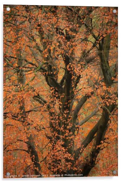Autumn leaves  Acrylic by Simon Johnson
