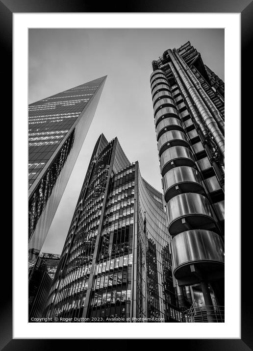 City of London Towers Framed Mounted Print by Roger Dutton