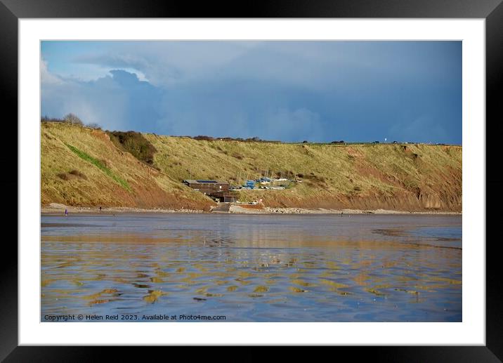 Filey yacht sailing club nestled in the cliffs Framed Mounted Print by Helen Reid