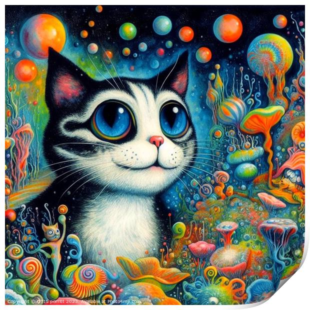 FELINE DREAMSCAPE 3 Print by OTIS PORRITT