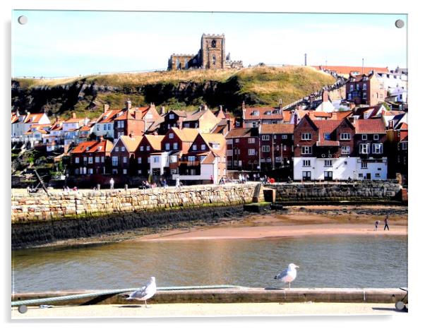 St.Mary's church, Whitby, Yorkshire. Acrylic by john hill