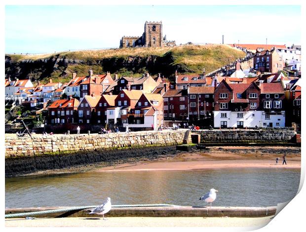 St.Mary's church, Whitby, Yorkshire. Print by john hill