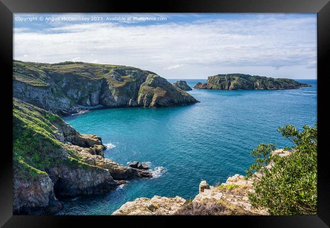 Port a la Jument Bay on Sark, Channel Islands Framed Print by Angus McComiskey