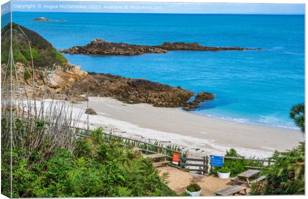 Belvoir Beach on Herm Island, Channel Islands Canvas Print by Angus McComiskey