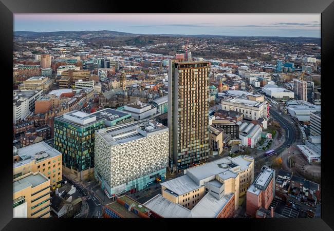 Sheffield Centre Framed Print by Apollo Aerial Photography