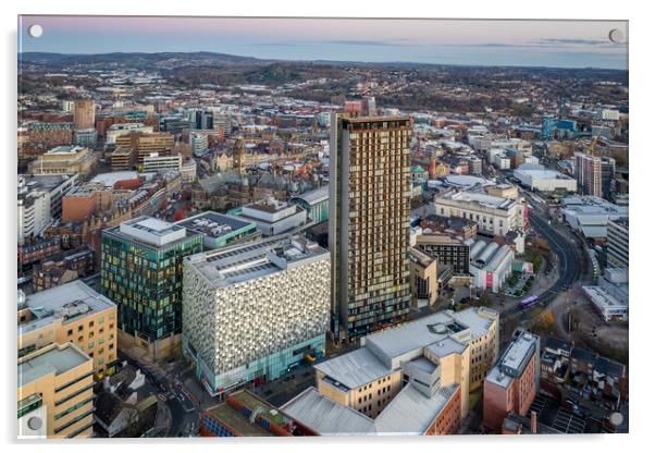Sheffield Centre Acrylic by Apollo Aerial Photography