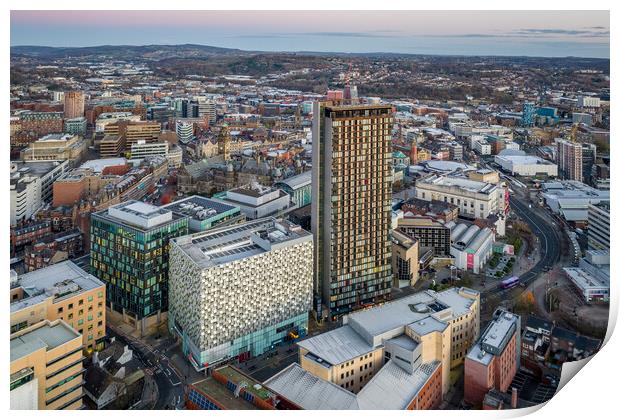 Sheffield Centre Print by Apollo Aerial Photography