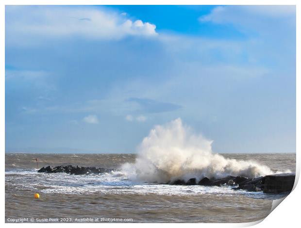 Storm Ciarán at Lyme Regis November 2023 Print by Susie Peek
