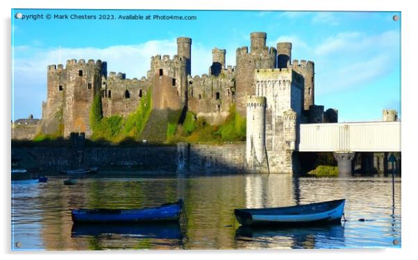 Conwy Castle and boats Acrylic by Mark Chesters