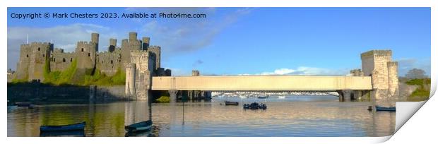 Conwy Castle and train tunnel Print by Mark Chesters