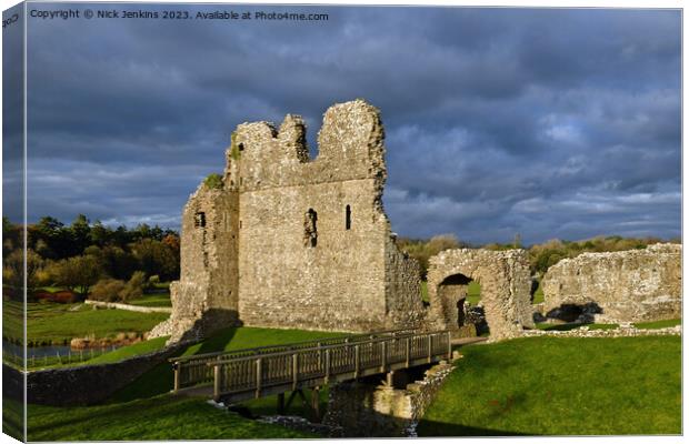 Ogmore Castle at Ogmore Village Vale of Glamorgan  Canvas Print by Nick Jenkins