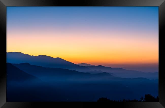 Beautiful landscape view of Sunrise Framed Print by Ambir Tolang