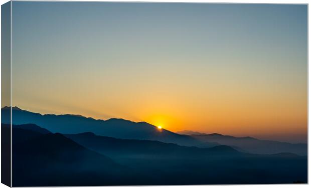 Beautiful landscape view of Sunrise Canvas Print by Ambir Tolang