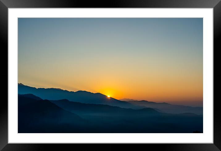 Beautiful landscape view of Sunrise Framed Mounted Print by Ambir Tolang
