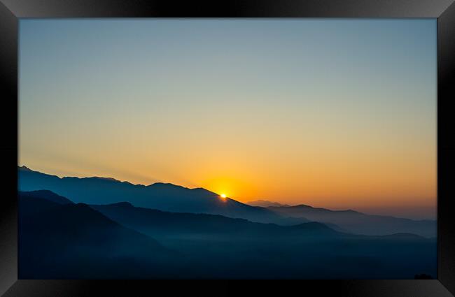 Beautiful landscape view of Sunrise Framed Print by Ambir Tolang