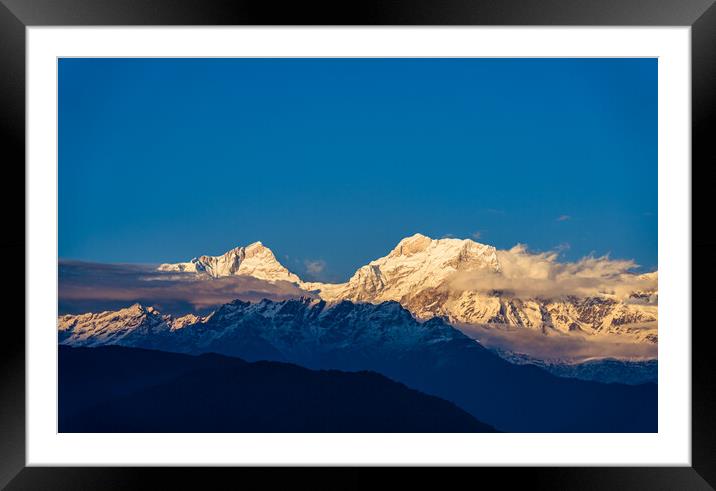 Landscape view of Mountain range  Framed Mounted Print by Ambir Tolang