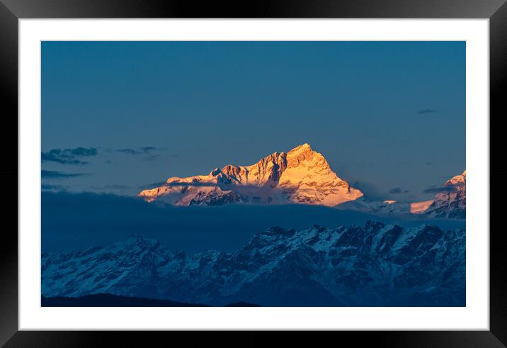 Landscape view of Mountain range  Framed Mounted Print by Ambir Tolang