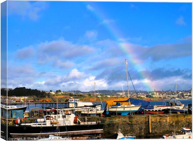 Rainbow over the Bay Canvas Print by Stephen Hamer
