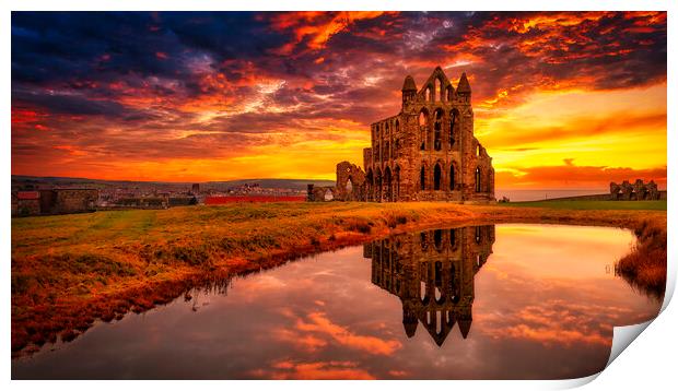 Whitby Abbey Sunset: Gothic Whitby Print by Tim Hill