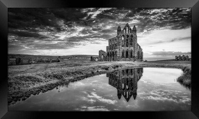 Whitby Abbey Black and White Framed Print by Tim Hill