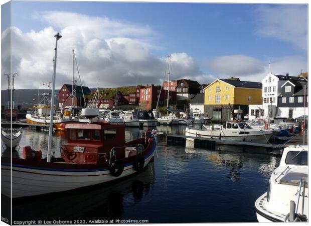 Harbour, Tórshavn, Faroe Islands Canvas Print by Lee Osborne