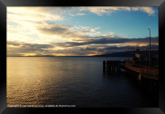 Sunset over Wemyss Bay Framed Print by Lee Osborne