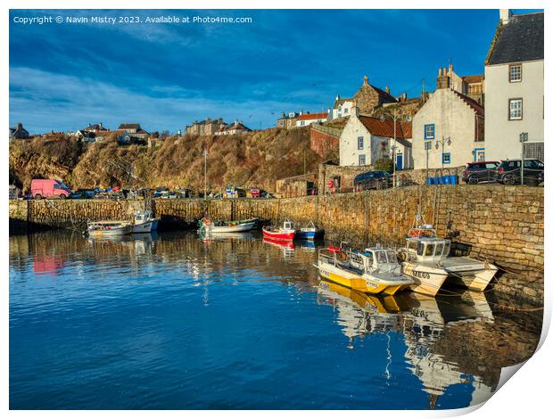 Crail Harbour, Fife, Scotland Print by Navin Mistry