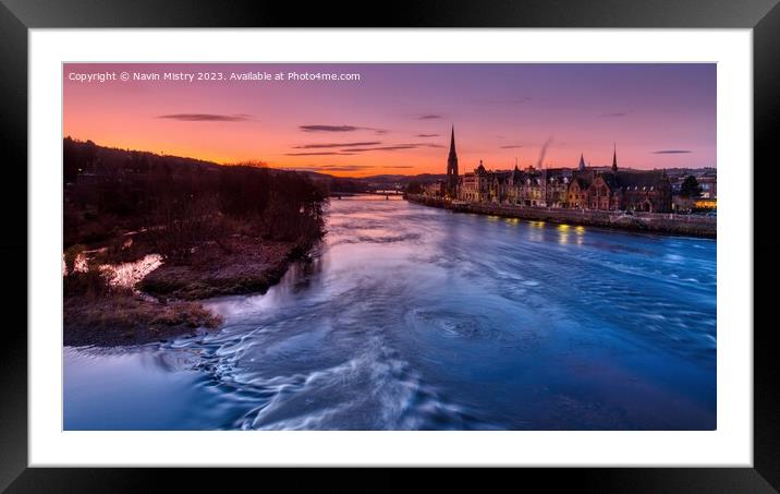 Sunrise over the Tay at Perth Framed Mounted Print by Navin Mistry