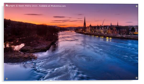 Sunrise over the Tay at Perth Acrylic by Navin Mistry