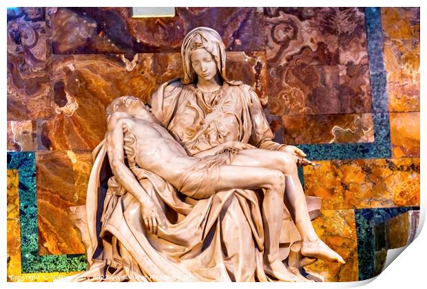 Michelangelo's Pieta Saint Peter's Vatican Rome Italy Print by William Perry