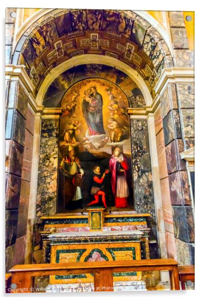 Madonna Mary Altar Santa Maria Della Pace Church Rome Italy  Acrylic by William Perry