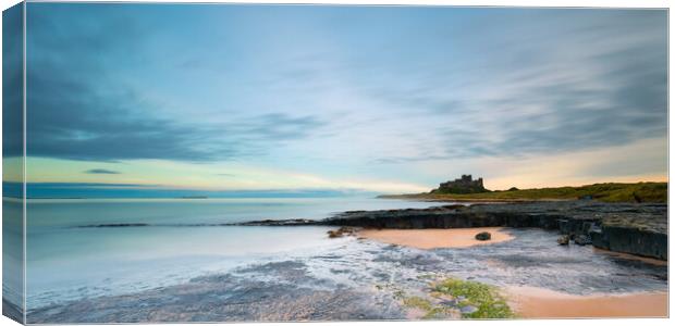 Bamburgh Castle Evening Scene Canvas Print by Phil Durkin DPAGB BPE4