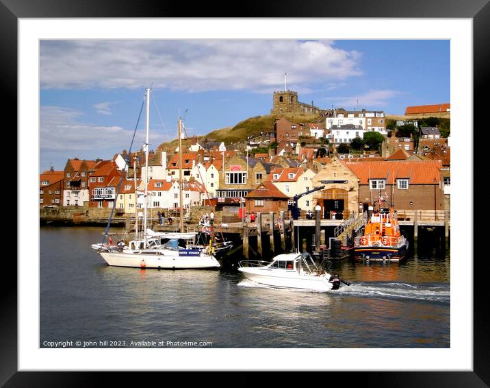Old Whitby from across the river Framed Mounted Print by john hill