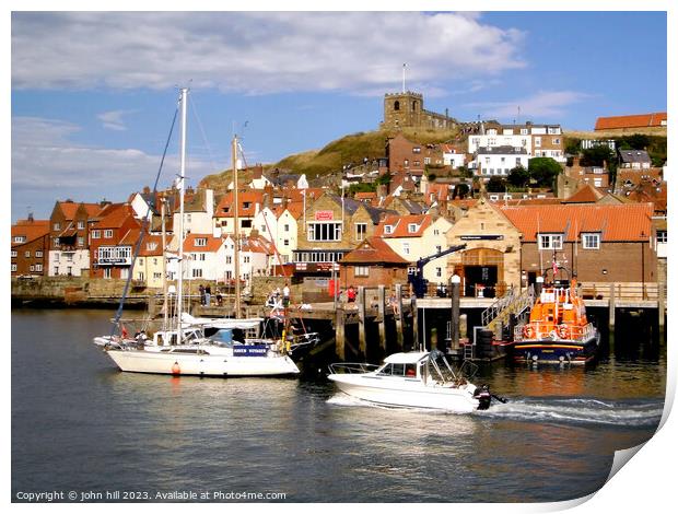Old Whitby from across the river Print by john hill