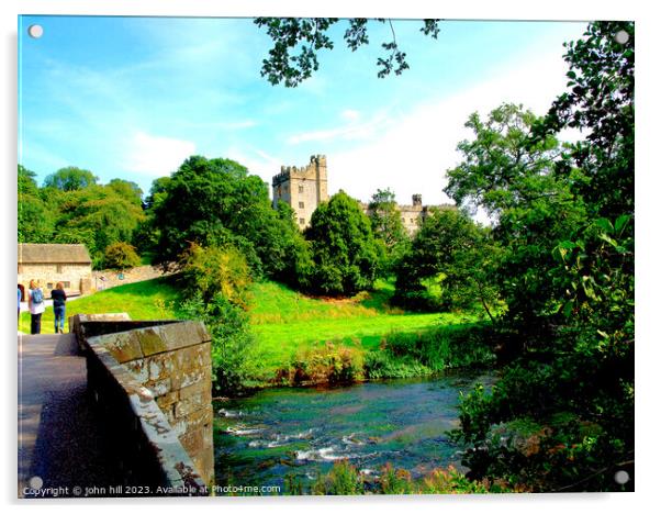 Haddon hall, Derbyshire. Acrylic by john hill