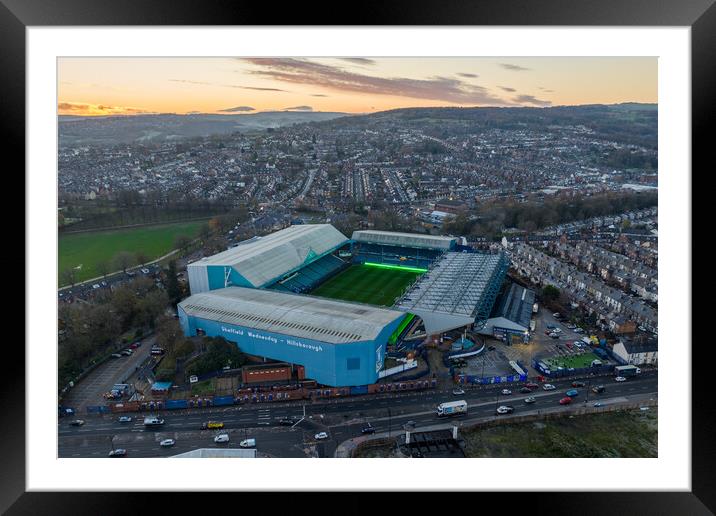 Hillsborough Stadium Sunset Framed Mounted Print by Apollo Aerial Photography