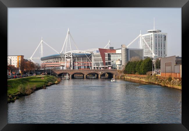 River Taff Cardiff Millennium Stadium Framed Print by Kevin Round