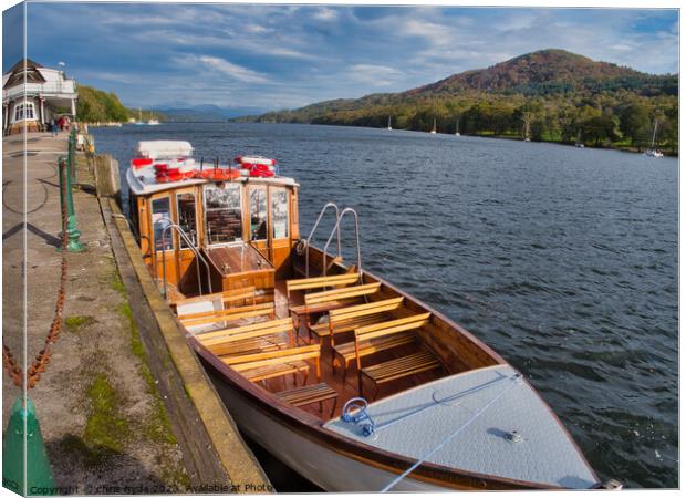 Lake Windermere vintage sightseeing vessel Canvas Print by chris hyde