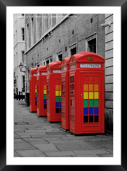 Red Telephone Box Framed Mounted Print by Andy Salter