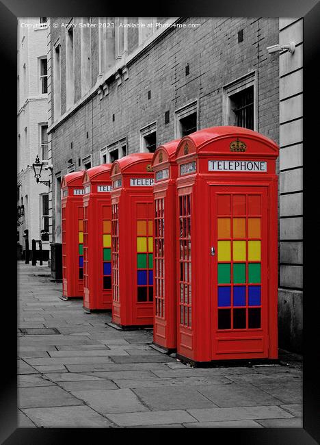 Red Telephone Box Framed Print by Andy Salter