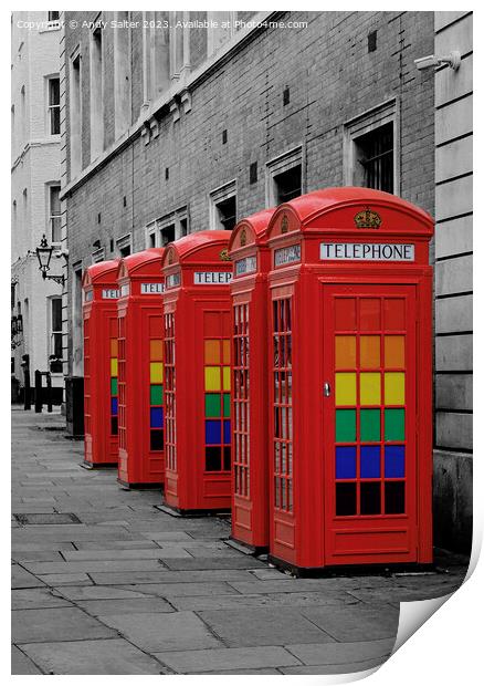 Red Telephone Box Print by Andy Salter