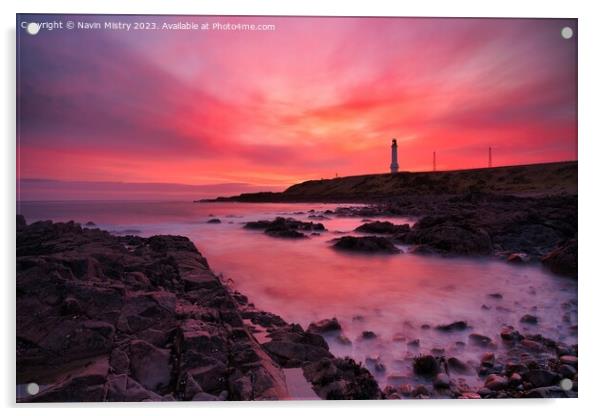 Sunrise in Aberdeen Bay   Acrylic by Navin Mistry