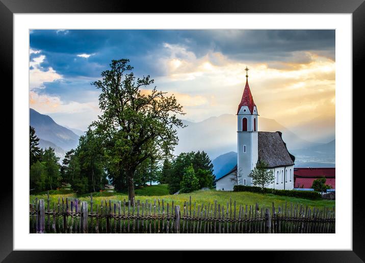 Small town church Framed Mounted Print by Suppakij Vorasriherun