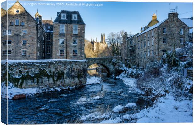 Water of Leith at Dean Village in Edinburgh Canvas Print by Angus McComiskey